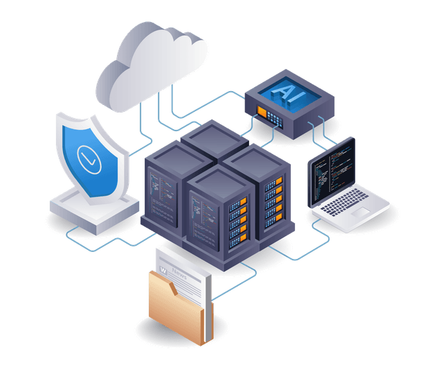 Illustration of an IT employee working