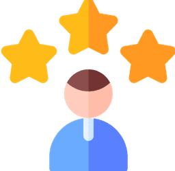 Illustration of an employee and three stars above him